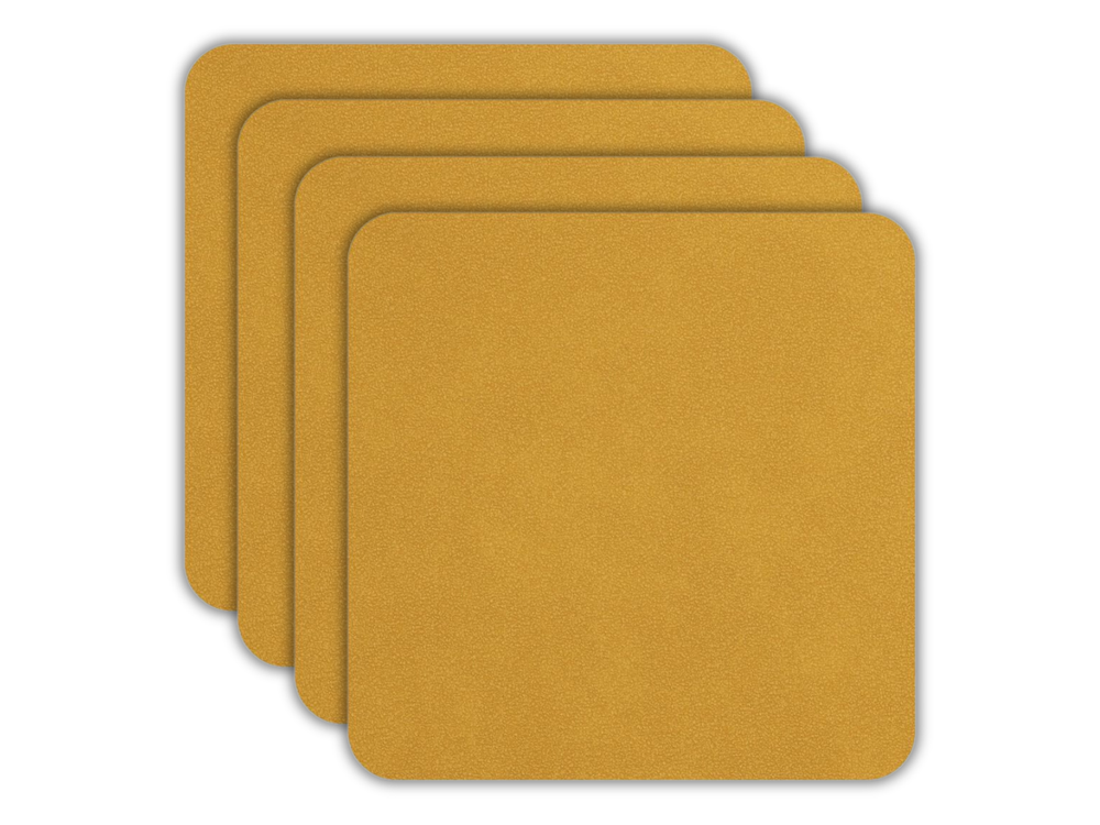 ASA Selection Coasters - Soft Leather - Amber - 10 x 10 cm - 4 Pieces