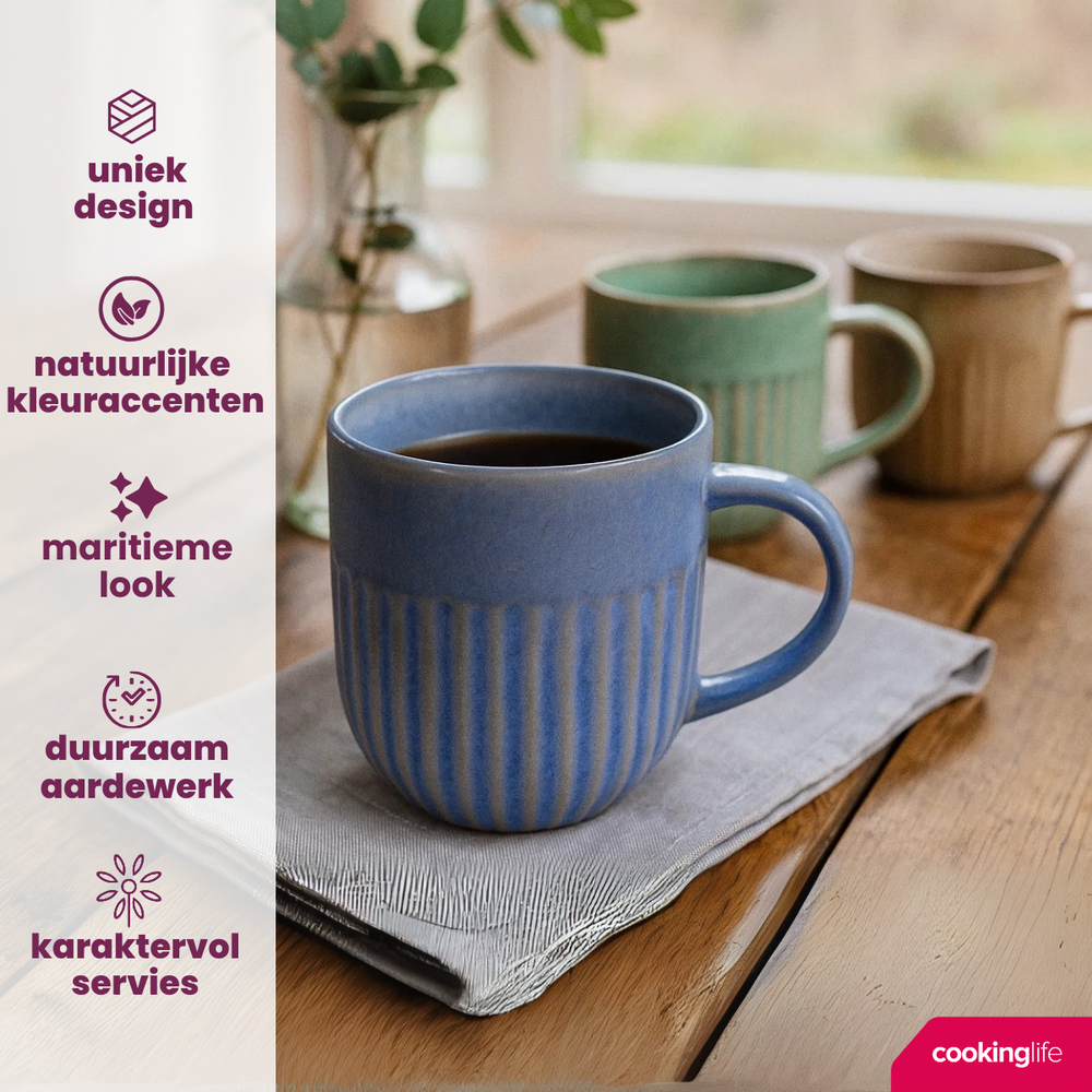 Cookinglife Mugs Aqua Maris 400 ml - 6 pieces