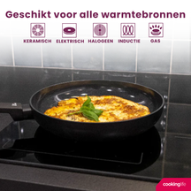 Cookinglife Frying Pan Set Black Cera - ø 24 & 28 cm - ceramic non-stick coating - suitable for all heat sources