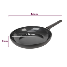Cookinglife Frying Pan Set Black Cera - ø 24 & 28 cm - ceramic non-stick coating - suitable for all heat sources