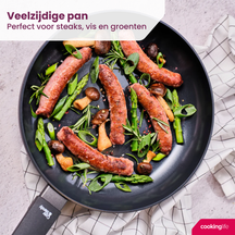 Cookinglife Frying Pan Set Black Cera - ø 24 & 28 cm - ceramic non-stick coating - suitable for all heat sources