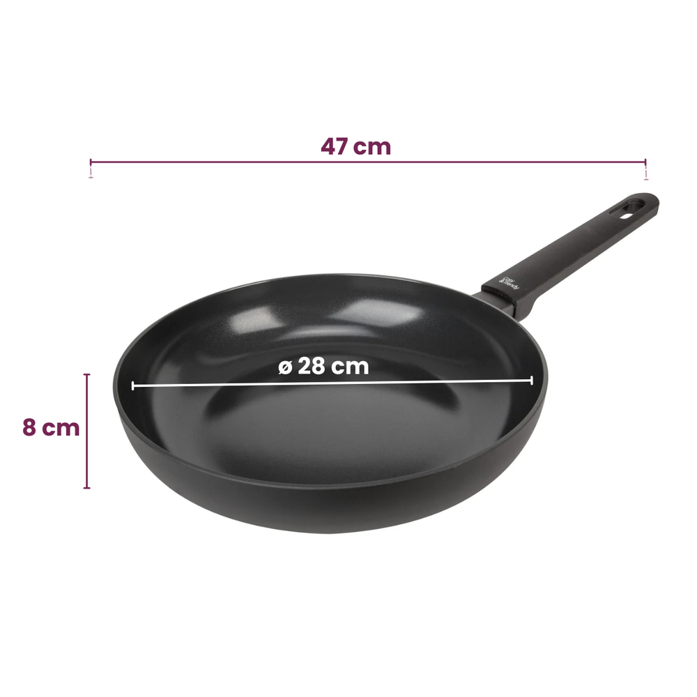 Cookinglife Frying Pan Set Black Cera - ø 24 & 28 cm - ceramic non-stick coating - suitable for all heat sources