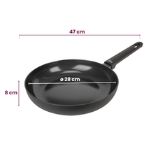 Cookinglife Frying Pan Set Black Cera - ø 24 & 28 cm - ceramic non-stick coating - suitable for all heat sources