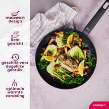 Cookinglife Frying Pan Set Black Cera - ø 24 & 28 cm - ceramic non-stick coating - suitable for all heat sources