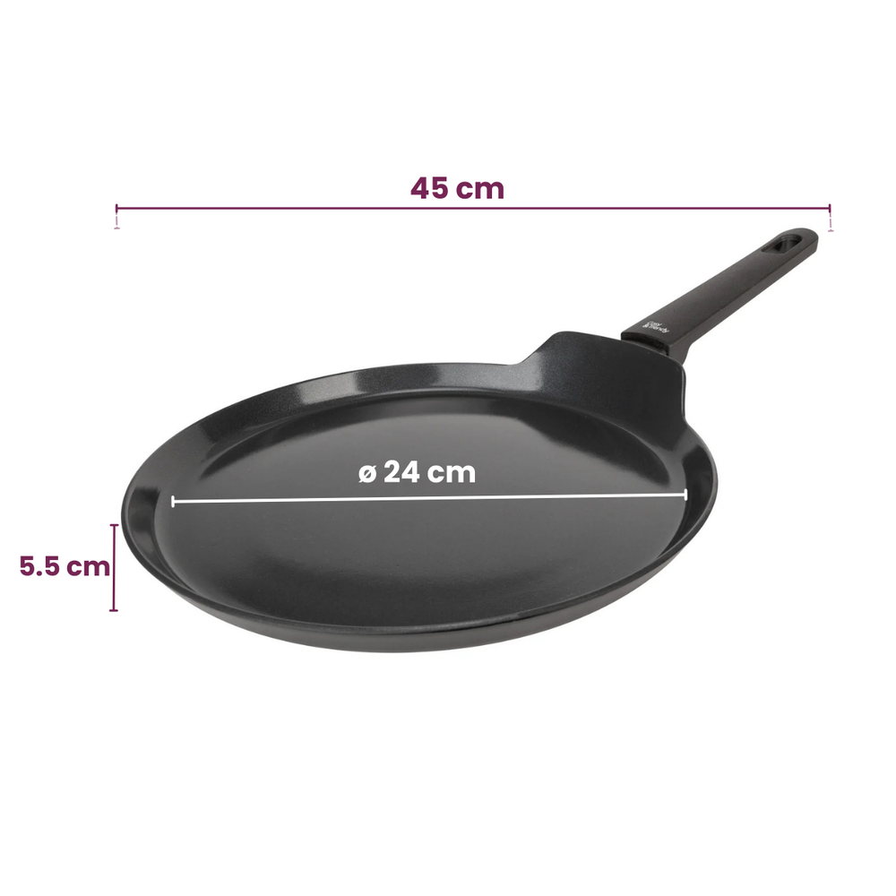 Cookinglife Pancake Pan Black Cera Black - ø 24 cm - ceramic non-stick coating - PFAS-free