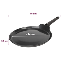 Cookinglife Pancake Pan Black Cera Black - ø 24 cm - ceramic non-stick coating - PFAS-free