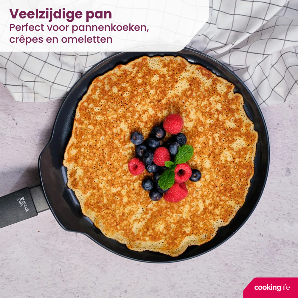 Cookinglife Pancake Pan Black Cera Black - ø 24 cm - ceramic non-stick coating - PFAS-free