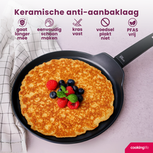 Cookinglife Pancake Pan Black Cera Black - ø 24 cm - ceramic non-stick coating - PFAS-free