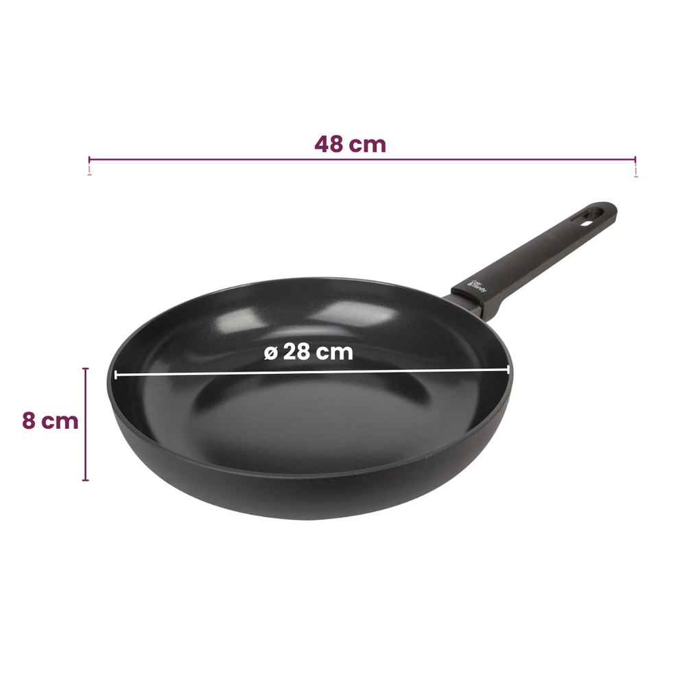 Cookinglife Wok - Black Cera ø 28 cm - ceramic non-stick coating - PFAS-free