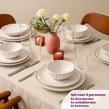 Cookinglife Dinnerware Set Cardida Off White 18-piece / 6 people - 6 dinner plates, 6 side plates, and 6 bowls