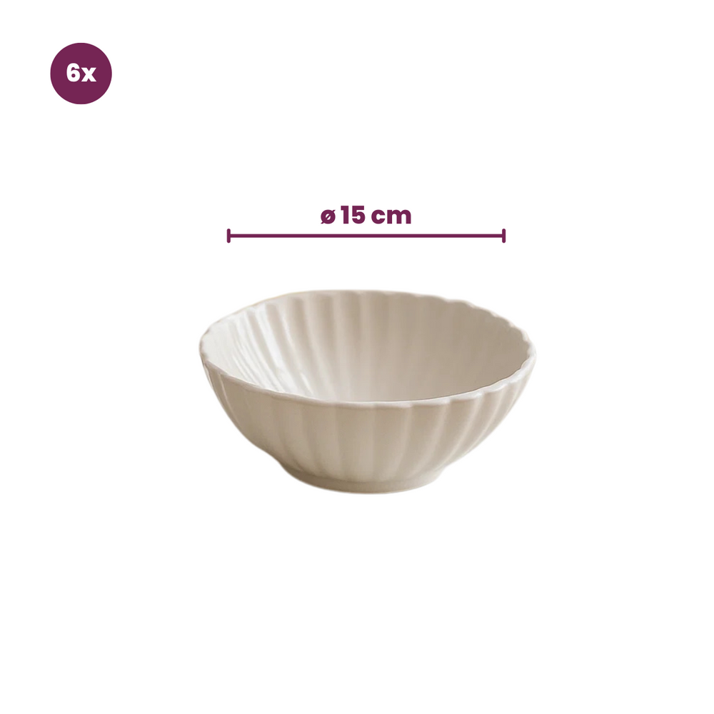 Cookinglife Dinnerware Set Cardida Off White 18-piece / 6 people - 6 dinner plates, 6 side plates, and 6 bowls