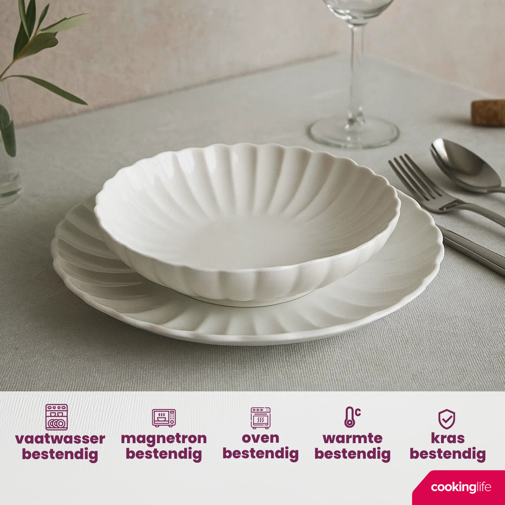 Cookinglife Deep Plates Cardida Off White ø 20 cm - 6 pieces