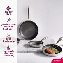 Cookinglife Frying Pan Set HexaCook - ø 24 & 28 cm - NON STICK - ceramic non-stick coating - suitable for all heat sources