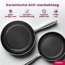 Cookinglife Frying Pan Set HexaCook - ø 24 & 28 cm - NON STICK - ceramic non-stick coating - suitable for all heat sources