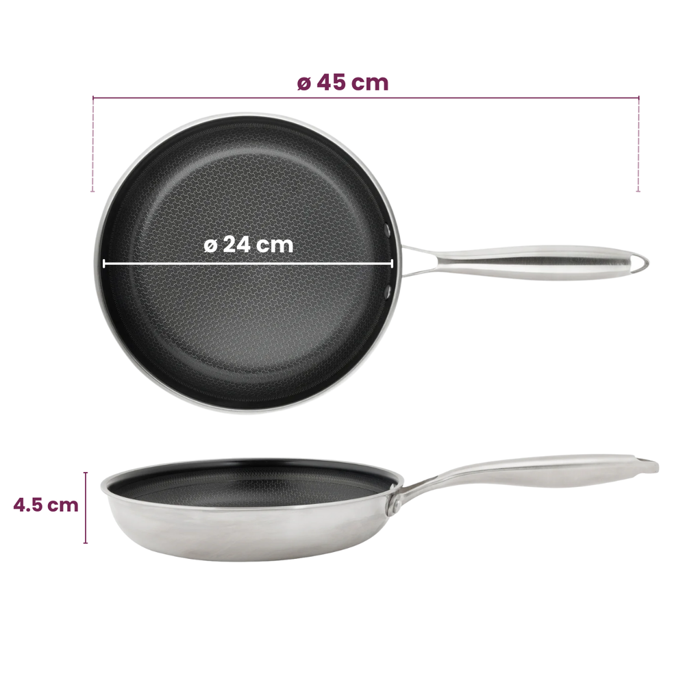 Cookinglife Frying Pan HexaCook ø 24 cm - NON STICK - ceramic non-stick coating - PFAS-free - suitable for all heat sources