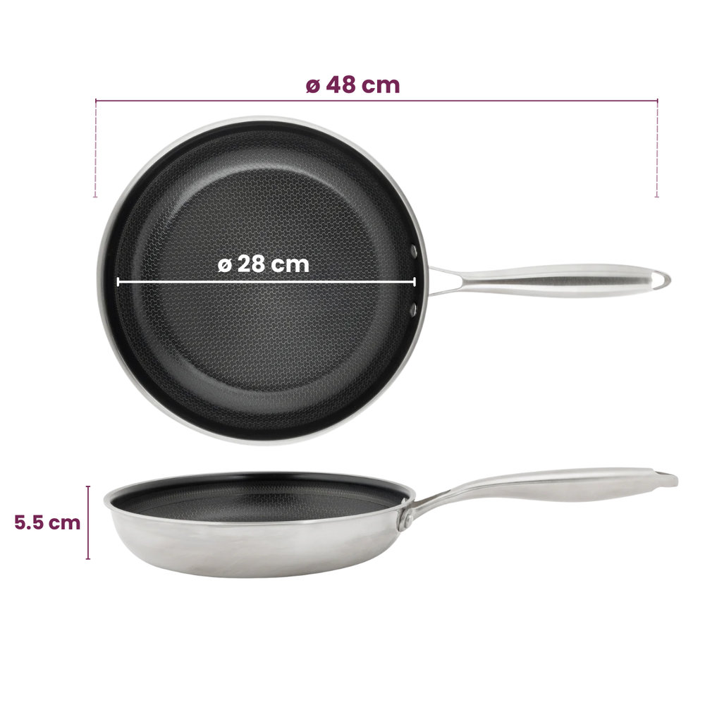 Cookinglife Frying Pan Set HexaCook - ø 24 & 28 cm - NON STICK - ceramic non-stick coating - suitable for all heat sources