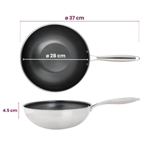 Cookinglife Wok Pan HexaCook ø 28 cm - NON STICK - ceramic non-stick coating - PFAS-free - suitable for all heat sources