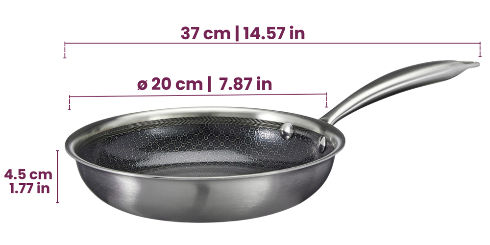 Cookinglife Frying pan HexaCook Ø 20 cm – suitable for all heat sources – ceramic non-stick coating 