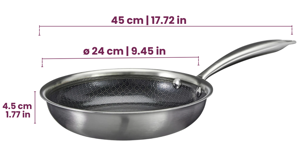 Cookinglife Frying pan HexaCook Ø 24 cm – suitable for all heat sources – ceramic non-stick coating 
