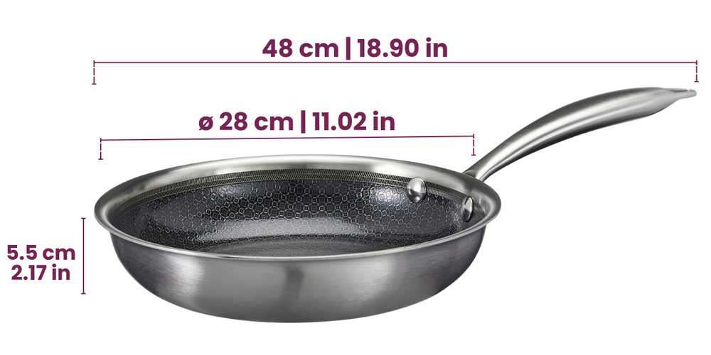 Cookinglife Frying pan set HexaCook Ø 24 and 28 cm – suitable for all heat sources – ceramic non-stick coating 