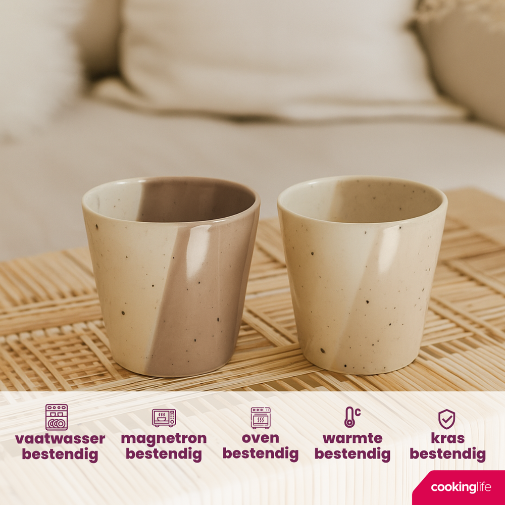 Cookinglife Coffee Cups Clay 200 ml - 6 pieces