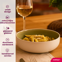 Cookinglife Dinnerware Set Moss Green 18-piece / 6 people - 6 dinner plates, 6 side plates, and 6 bowls