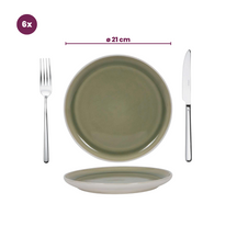 Cookinglife Dinnerware Set Moss Green 18-piece / 6 people - 6 dinner plates, 6 side plates, and 6 bowls