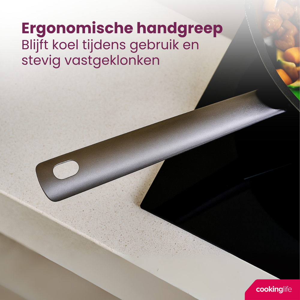 Cookinglife Frying Pan Set ProForge - ø 24 & 28 cm - ceramic non-stick coating - suitable for all heat sources