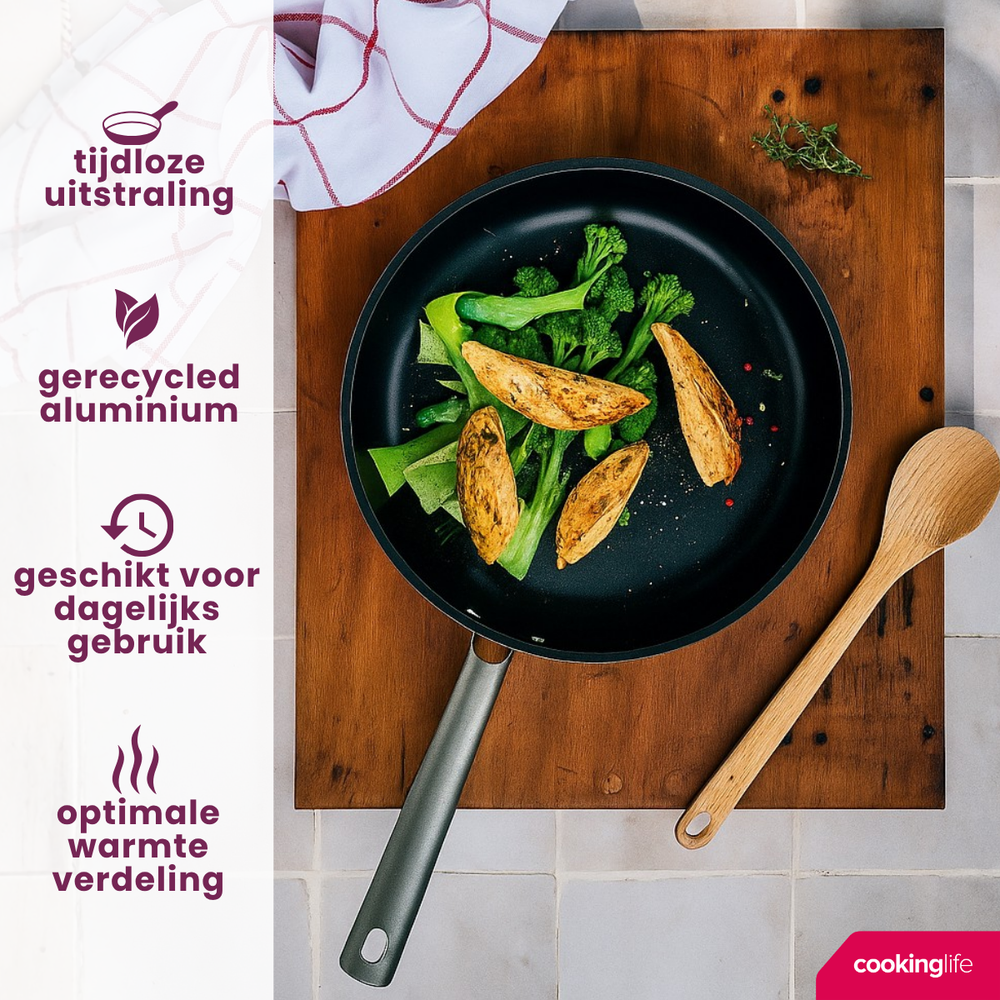 Cookinglife Frying Pan Set ProForge - ø 24 & 28 cm - ceramic non-stick coating - suitable for all heat sources