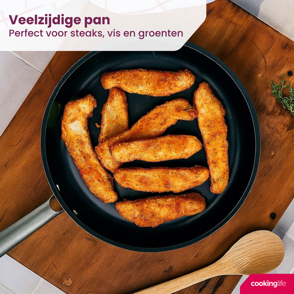 Cookinglife Frying Pan Set ProForge - ø 24 & 28 cm - ceramic non-stick coating - suitable for all heat sources