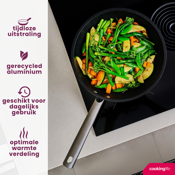 Cookinglife Wok  ProForge ø 28 cm - ceramic non-stick coating - PFAS-free