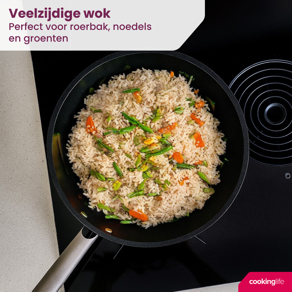 Cookinglife Wok  ProForge ø 28 cm - ceramic non-stick coating - PFAS-free