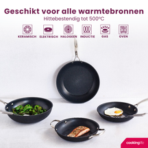 Cookinglife Frying Pan Set Revolt - ø 24 & 28 cm - ceramic non-stick coating - suitable for all heat sources