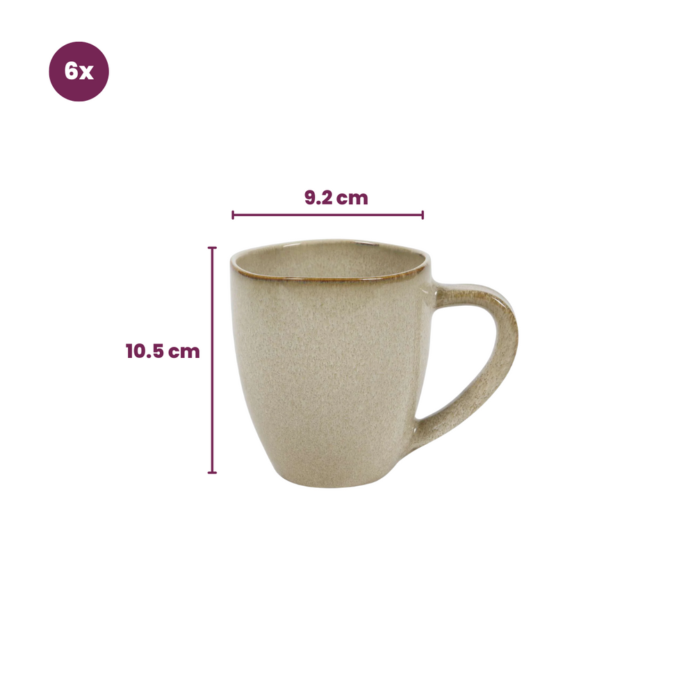 Cookinglife Mugs Sabi Beige 450 ml - 6 pieces