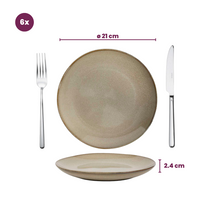 Cookinglife Dinnerware Set Sabi Beige 18-piece / 6 people - 6 dinner plates, 6 side plates, and 6 bowls