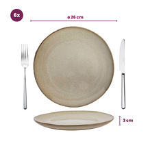 Cookinglife Dinnerware Set Sabi Beige 18-piece / 6 people - 6 dinner plates, 6 side plates, and 6 bowls