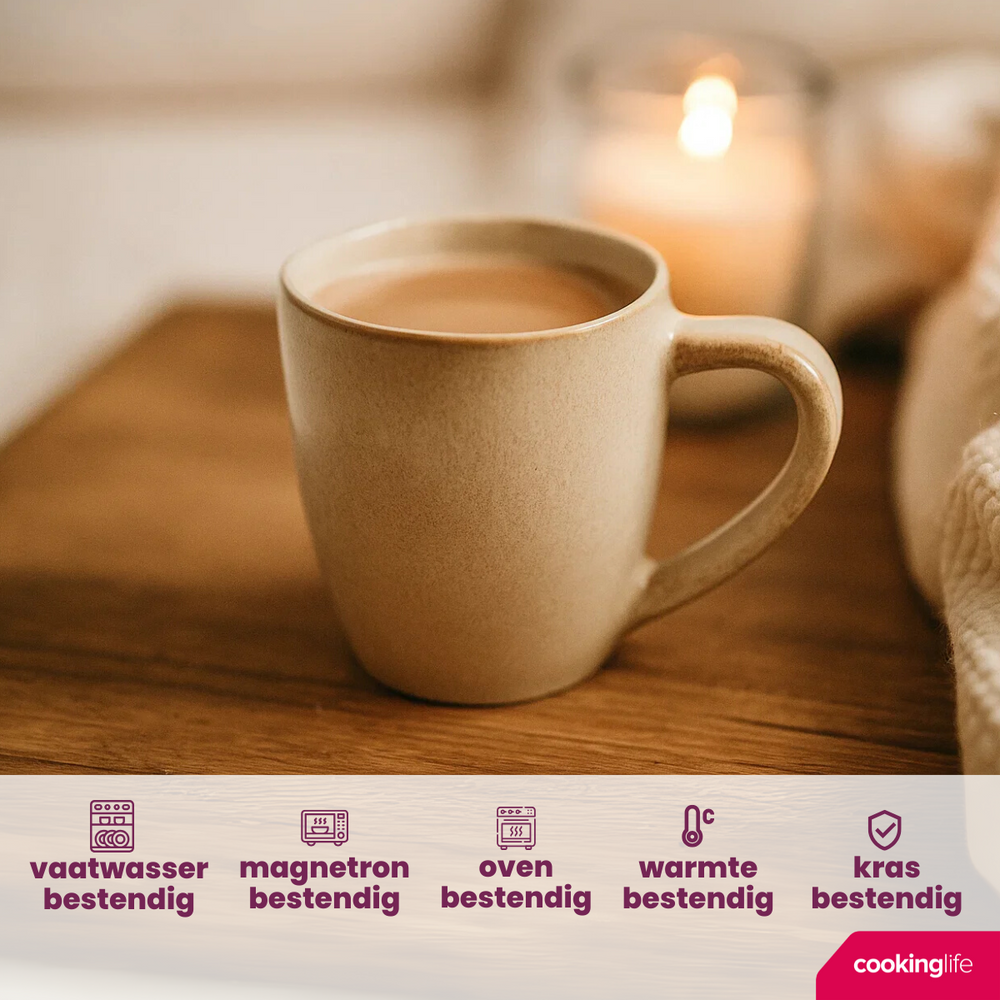 Cookinglife Mugs Sabi Beige 450 ml - 6 pieces