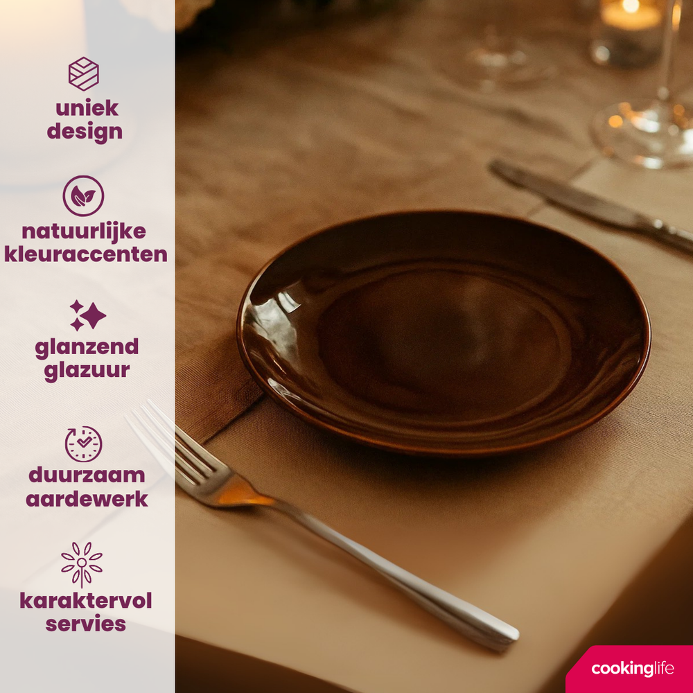 Cookinglife Soup Bowls / Bowls Sabi Brown ø 15 cm - 6 pieces