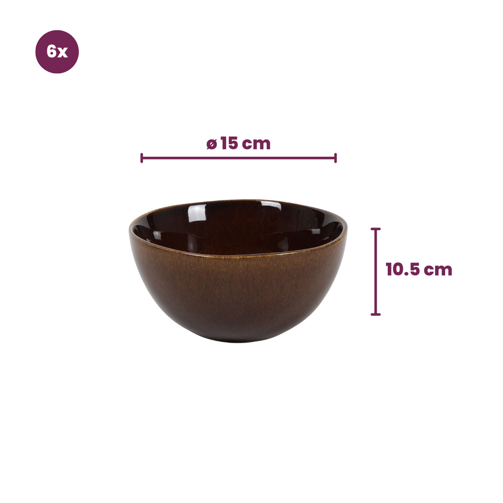 Cookinglife Soup Bowls / Bowls Sabi Brown ø 15 cm - 6 pieces