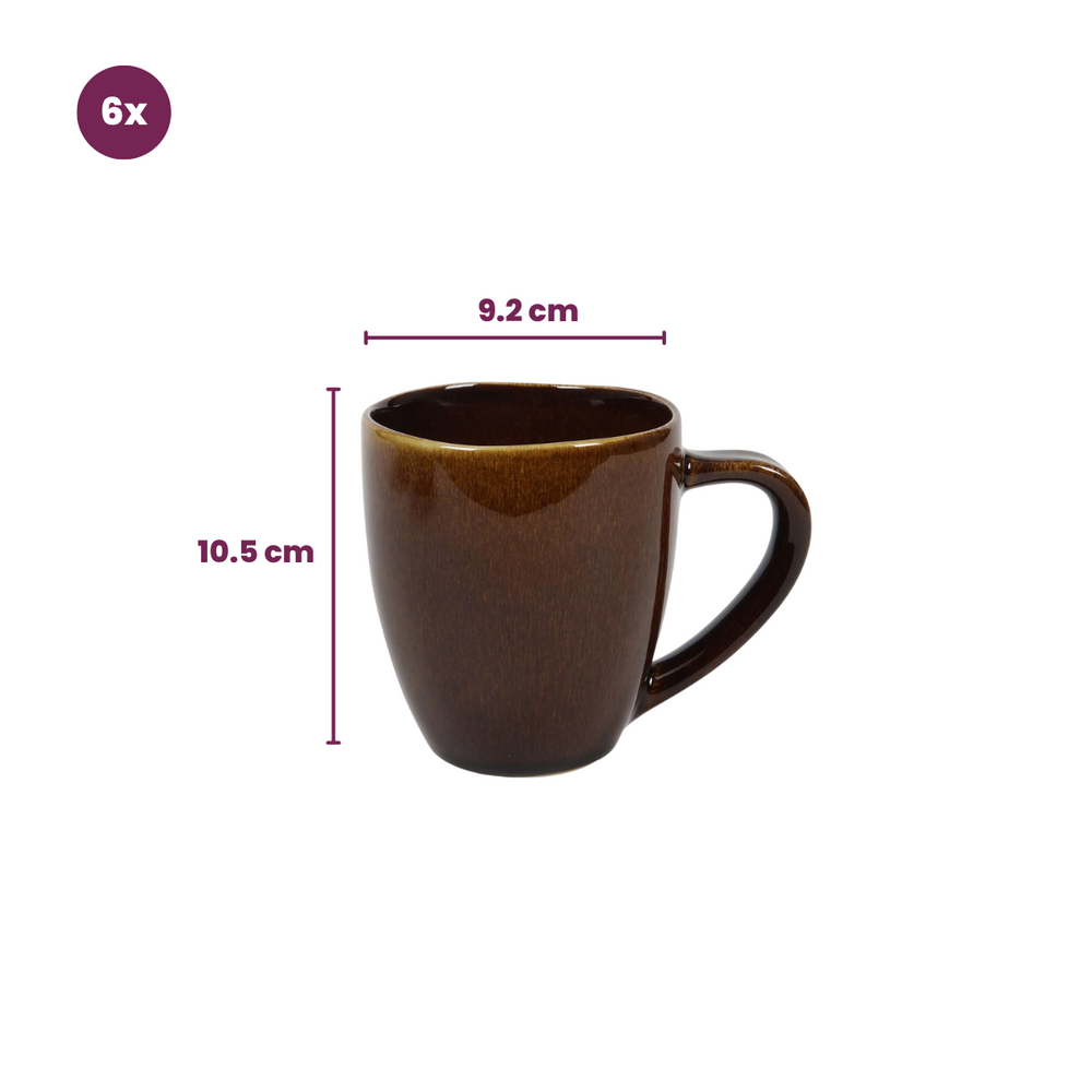 Cookinglife Mugs Sabi Brown 450 ml - 6 pieces