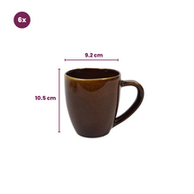 Cookinglife Mugs Sabi Brown 450 ml - 6 pieces