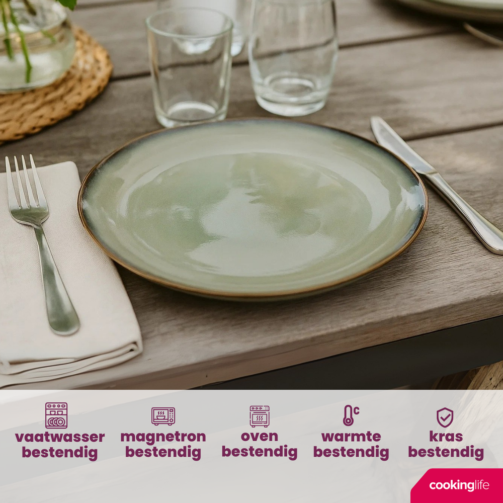 Cookinglife Dinner Plates Sabi Green ø 26 cm - 6 pieces