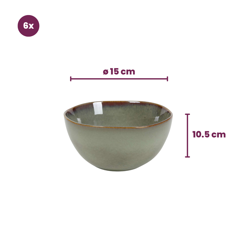 Cookinglife Soup Bowls / Bowls Sabi Green ø 15 cm - 6 pieces