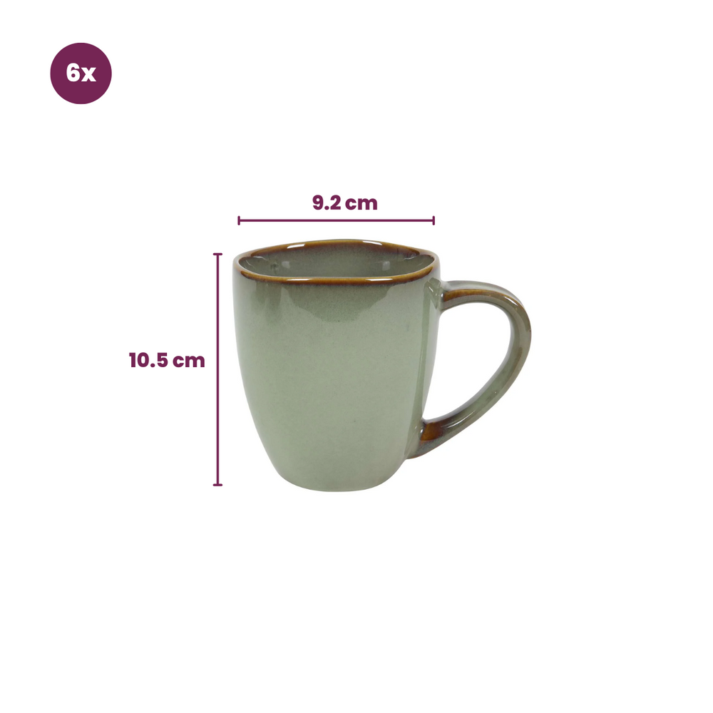 Cookinglife Mugs Sabi Green 450 ml - 6 pieces