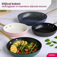 Cookinglife Frying Pan Set Style Green - ø 24 & 28 cm - ceramic non-stick coating - suitable for all heat sources