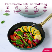 Cookinglife Frying Pan Set Style Green - ø 24 & 28 cm - ceramic non-stick coating - suitable for all heat sources