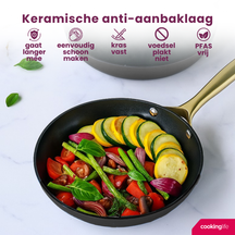 Cookinglife Frying Pan Set Style Black - ø 24 & 28 cm - ceramic non-stick coating - suitable for all heat sources