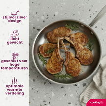 Cookinglife Frying pan Superior stainless steel Ø 28 cm  – suitable for all heat sources – without non-stick coating 