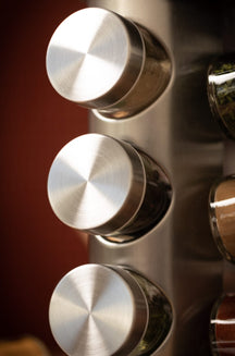 Blackwell Spice rack / Spice carousel - including 12 spice jars - stainless steel