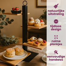 Cookinglife Etagere 4-Tier Stand / Serving Tower + Bowl - Black Metal